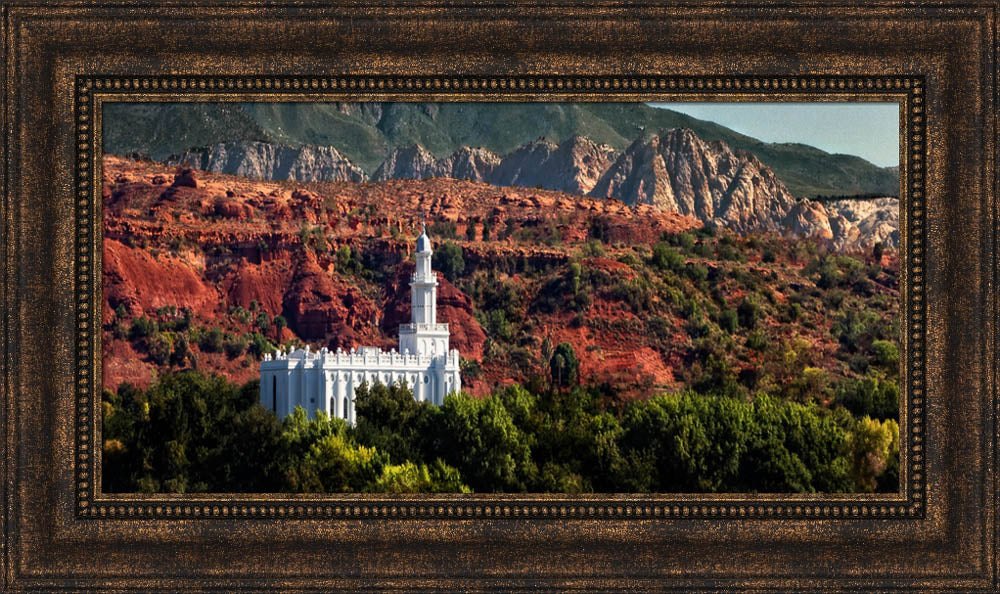 St George Temple - Red Rock by Robert A Boyd