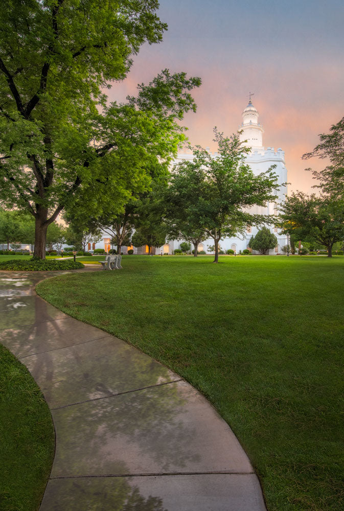 St George Temple - Pathway by Robert A Boyd