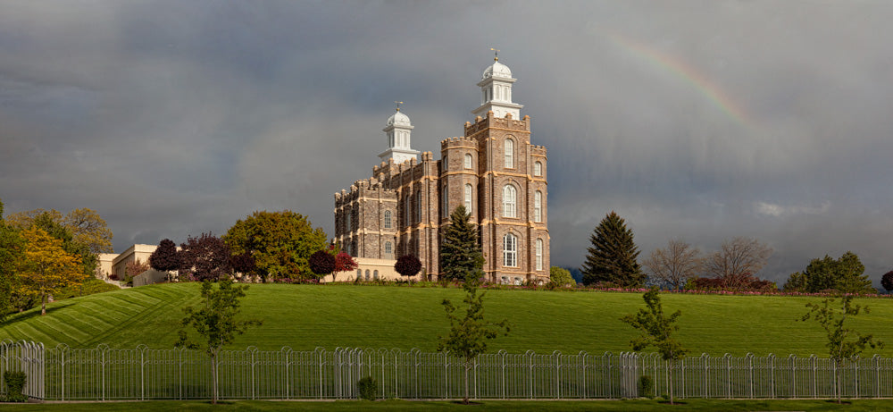 Logan Temple - Spring Panoramic by Robert A Boyd