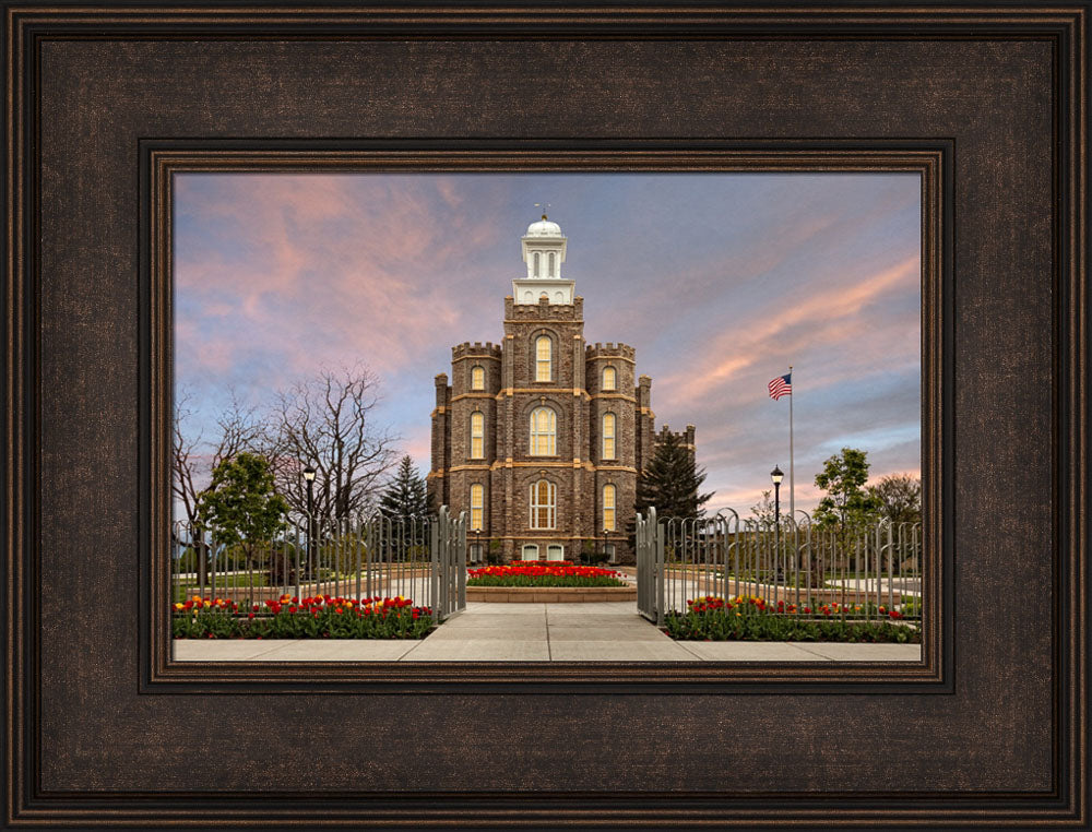 Logan Temple - Gate Tulips by Robert A Boyd