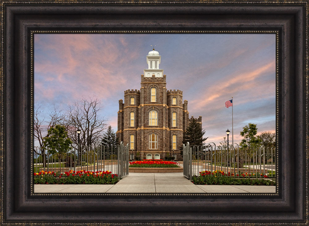 Logan Temple - Gate Tulips by Robert A Boyd