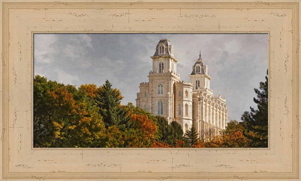 Manti Temple - Fall Trees by Robert A Boyd