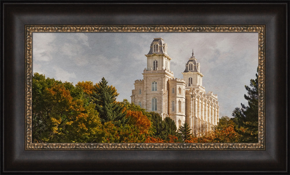 Manti Temple - Fall Trees by Robert A Boyd