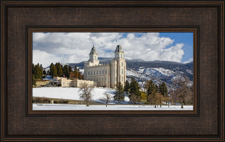 Manti Temple - Snow Panoramic by Robert A Boyd