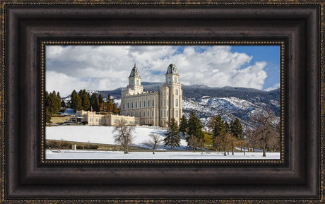 Manti Temple - Snow Panoramic by Robert A Boyd