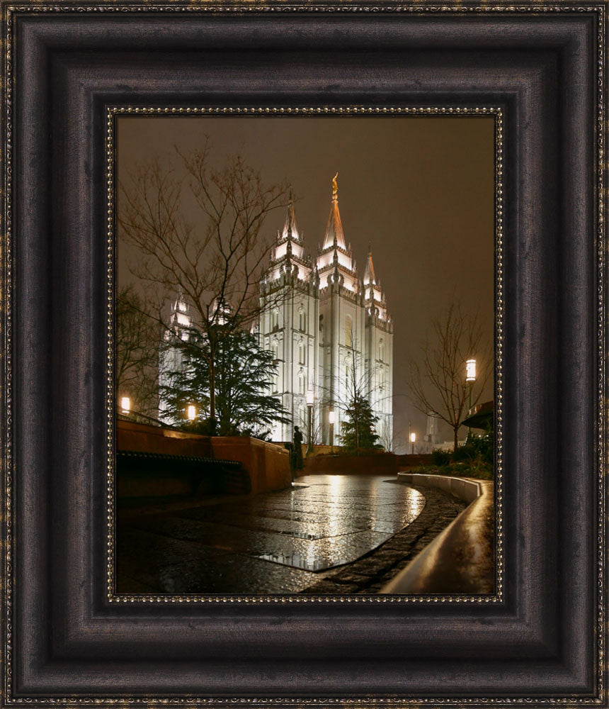 Salt Lake Temple - Rain Path by Robert A Boyd