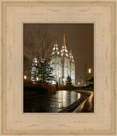 Salt Lake Temple - Rain Path by Robert A Boyd