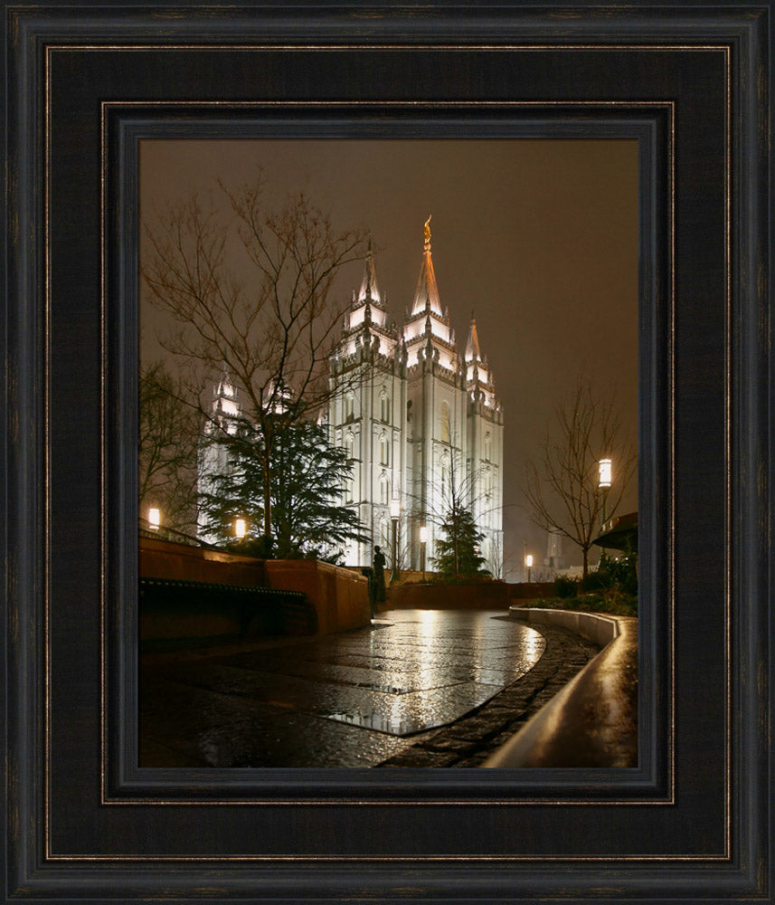 Salt Lake Temple - Rain Path by Robert A Boyd
