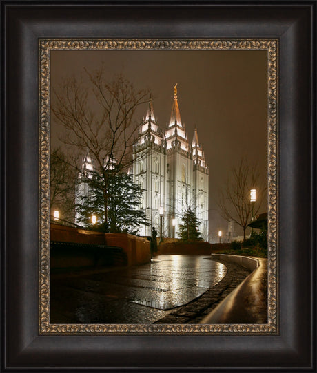 Salt Lake Temple - Rain Path by Robert A Boyd