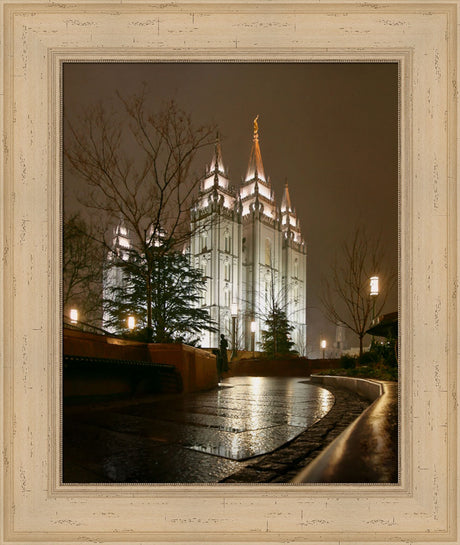 Salt Lake Temple - Rain Path by Robert A Boyd