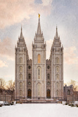 Salt Lake Temple - Textured Snow by Robert A Boyd