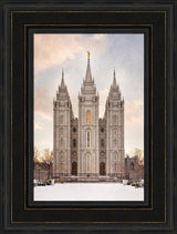 Salt Lake Temple - Textured Snow by Robert A Boyd