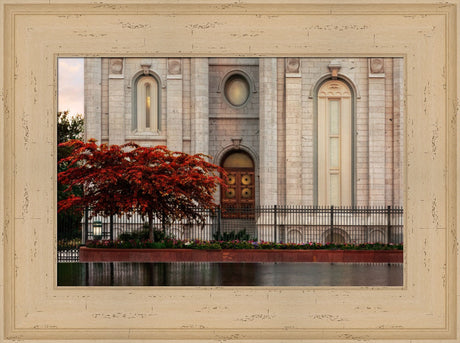 Salt Lake Temple - Fall Tree by Robert A Boyd