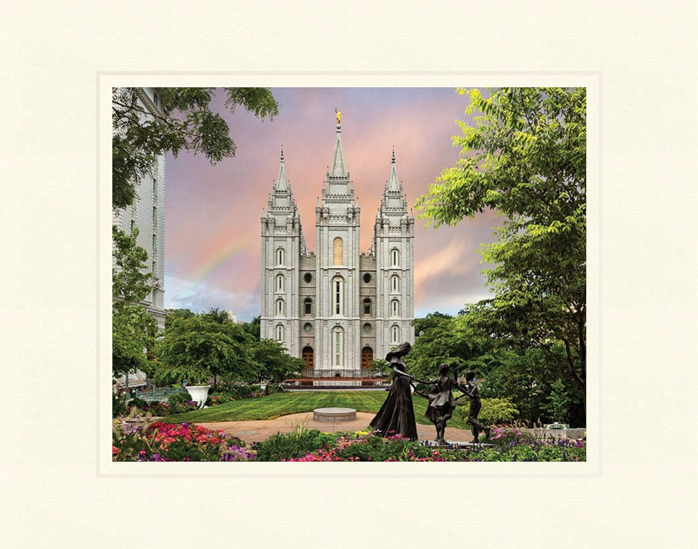 Salt Lake Temple - Spring Statue by Robert A Boyd