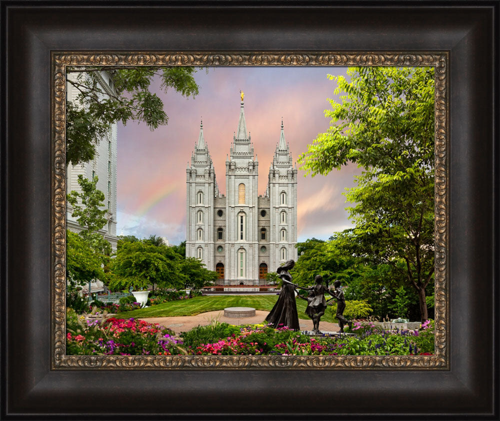 Salt Lake Temple - Spring Statue by Robert A Boyd