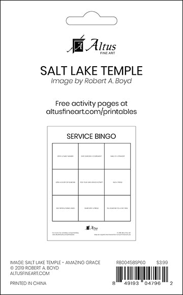 Salt Lake Temple - Amazing Grace circle sticker pack of 60