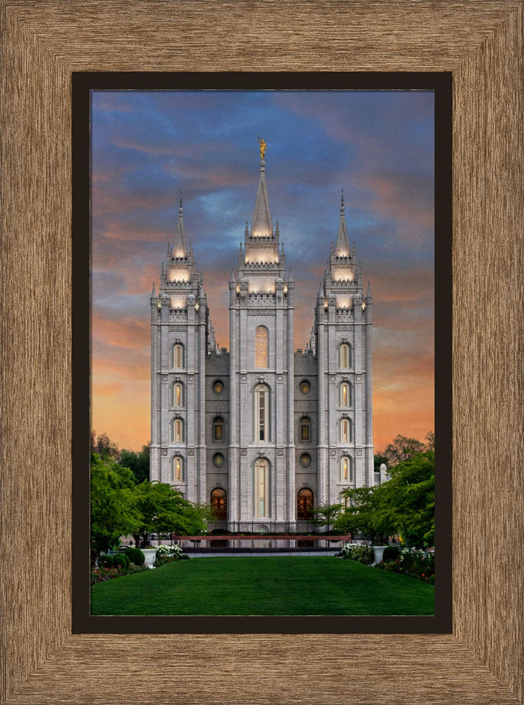 Salt Lake Temple - Orange Twilight by Robert A Boyd