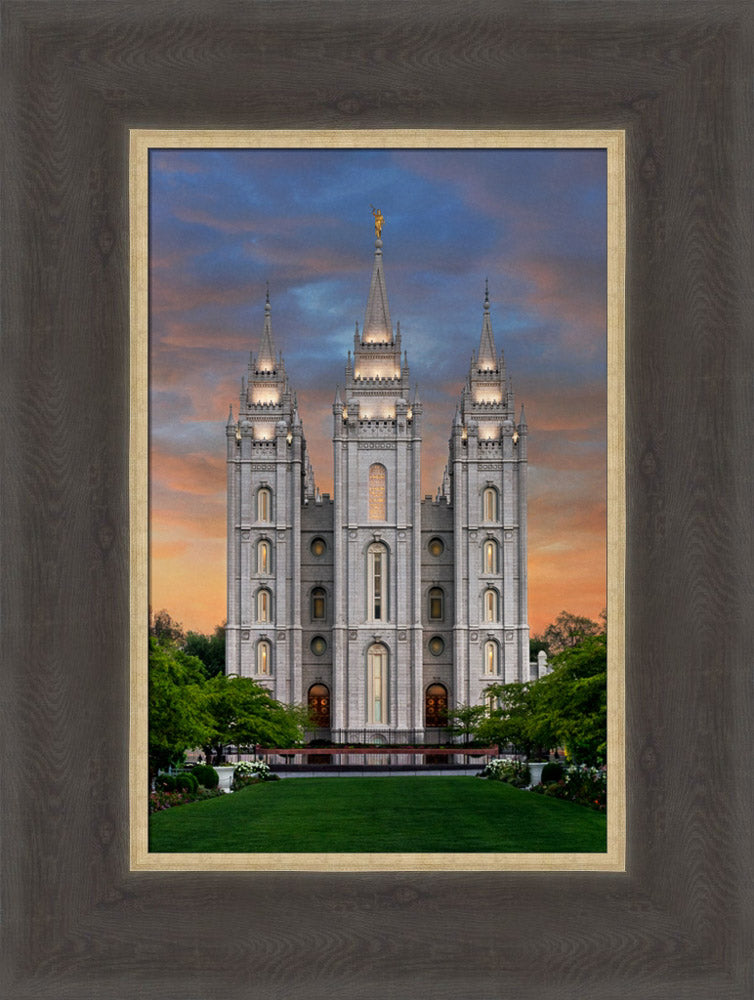 Salt Lake Temple - Orange Twilight by Robert A Boyd
