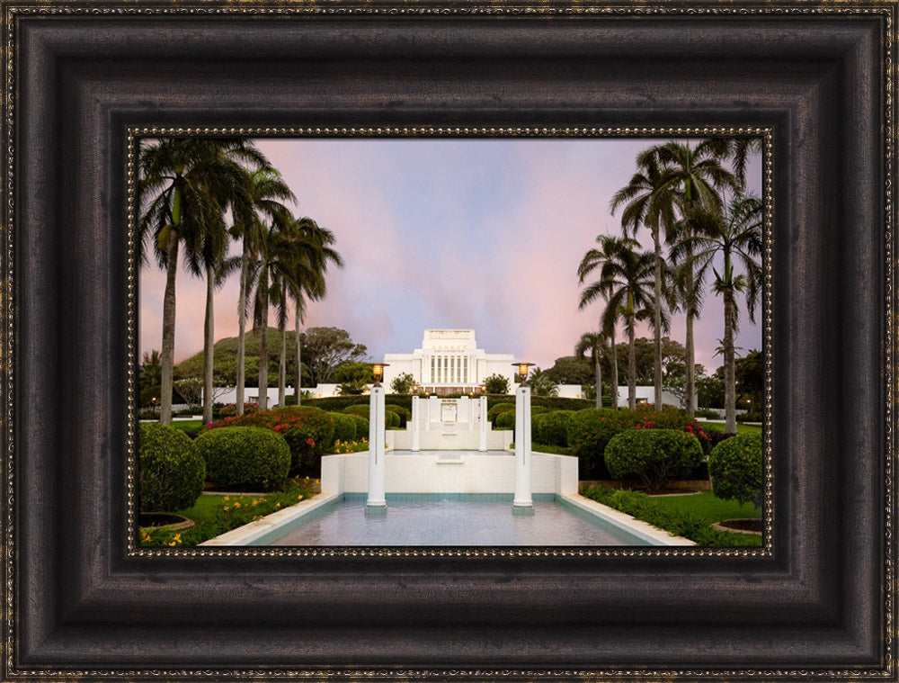 Laie Temple - Fountains by Robert A Boyd
