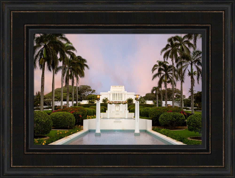 Laie Temple - Fountains by Robert A Boyd