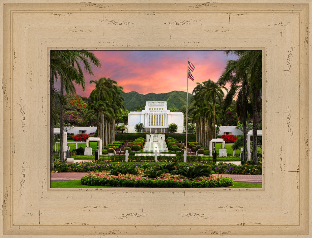 Laie Temple - Blossoming Spring by Robert A Boyd