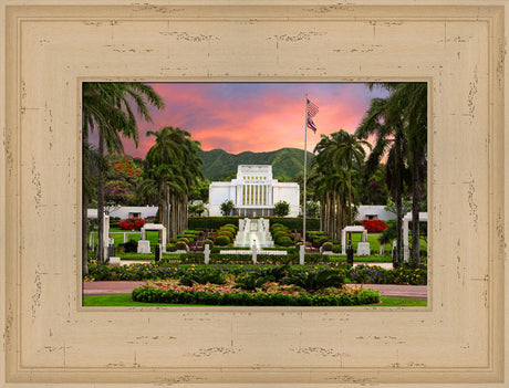 Laie Temple - Blossoming Spring by Robert A Boyd