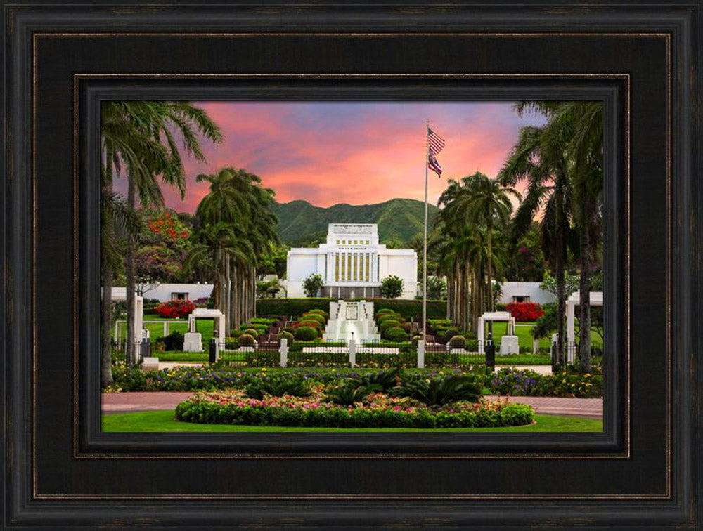 Laie Temple - Blossoming Spring by Robert A Boyd