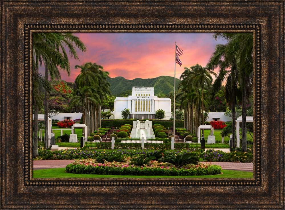 Laie Temple - Blossoming Spring by Robert A Boyd