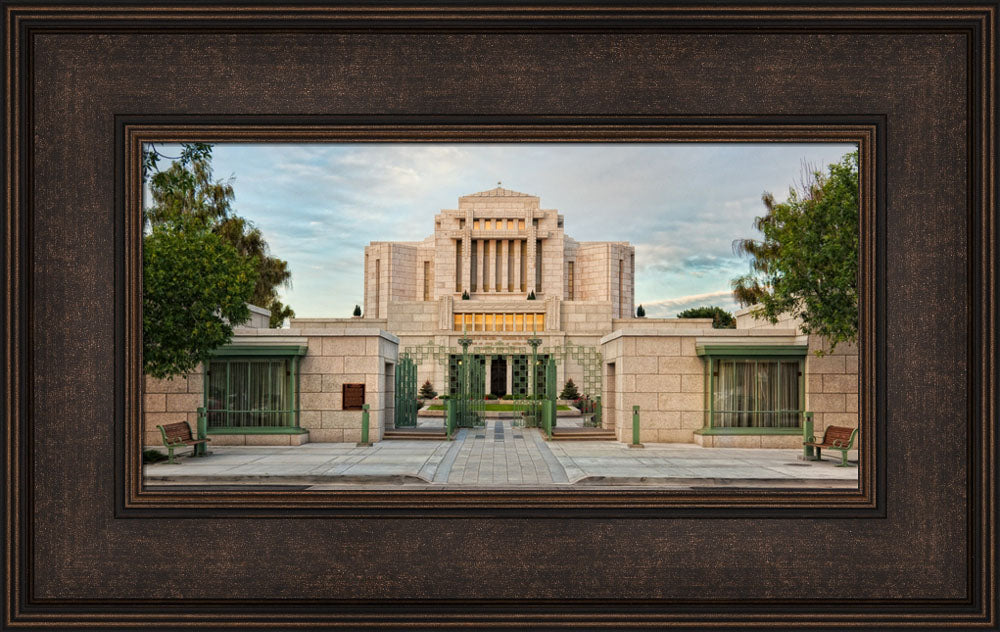 Cardston Temple - Gate Panoramic by Robert A Boyd