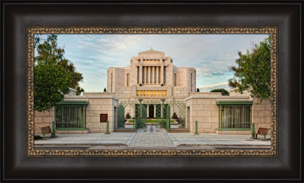 Cardston Temple - Gate Panoramic by Robert A Boyd