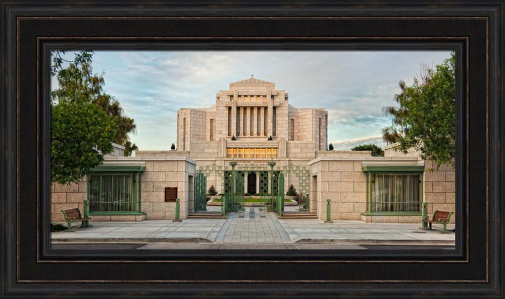 Cardston Temple - Gate Panoramic by Robert A Boyd