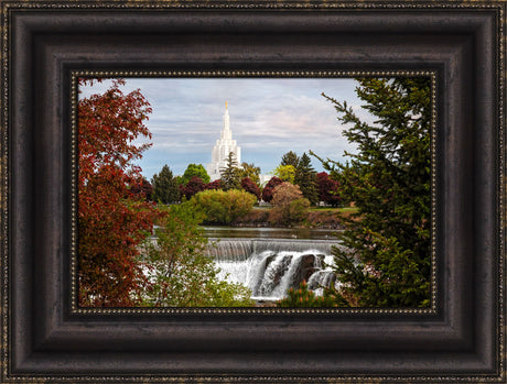 Idaho Falls Temple - Waterfall by Robert A Boyd