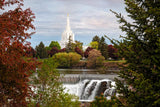 Idaho Falls Temple - Waterfall by Robert A Boyd