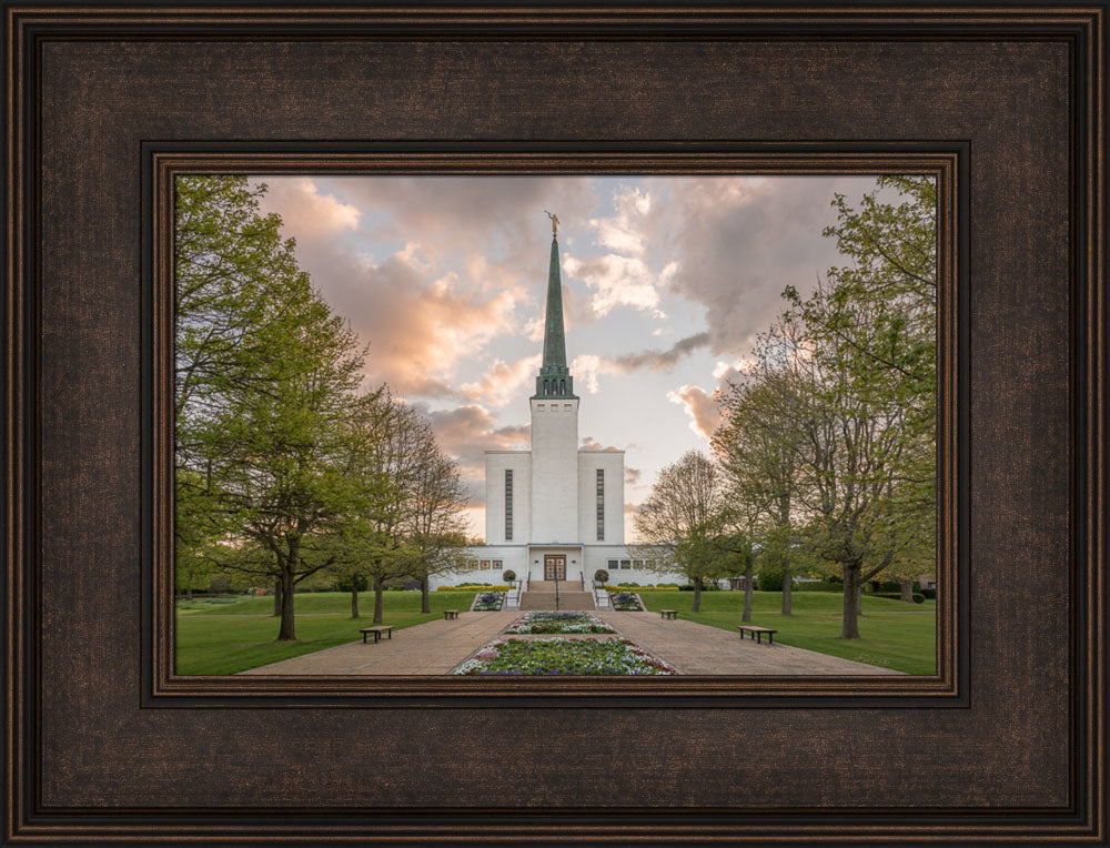 London Temple - Garden View by Robert A Boyd