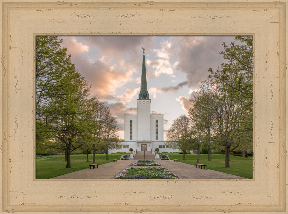 London Temple - Garden View by Robert A Boyd