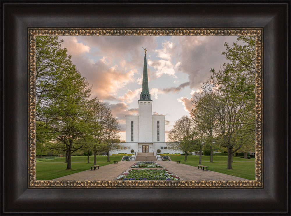 London Temple - Garden View by Robert A Boyd