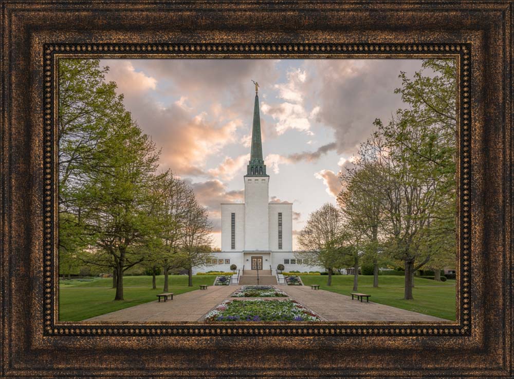 London Temple - Garden View by Robert A Boyd