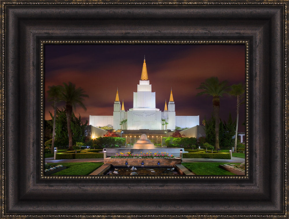 Oakland Temple - Red Sky by Robert A Boyd