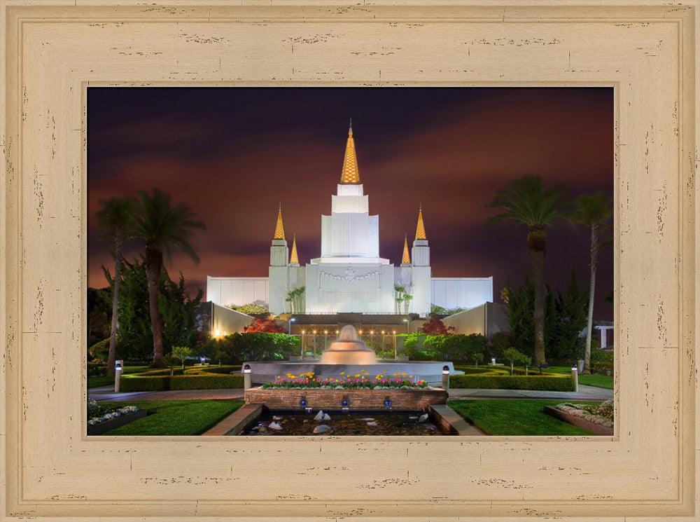 Oakland Temple - Red Sky by Robert A Boyd