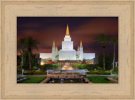 Oakland Temple - Red Sky by Robert A Boyd