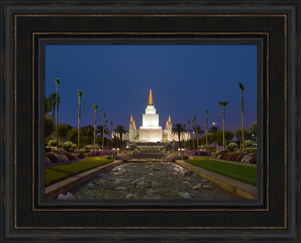Oakland Temple - Night Stream by Robert A Boyd
