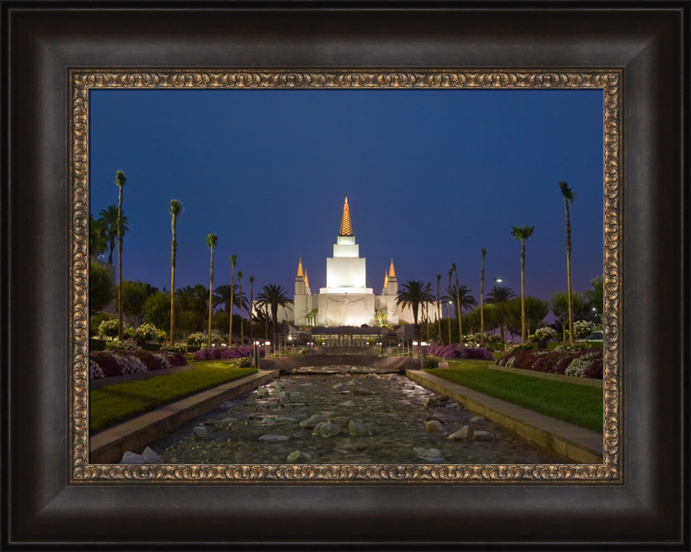 Oakland Temple - Night Stream by Robert A Boyd