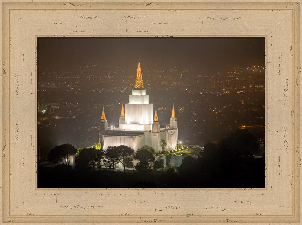Oakland Temple - Night Vista by Robert A Boyd