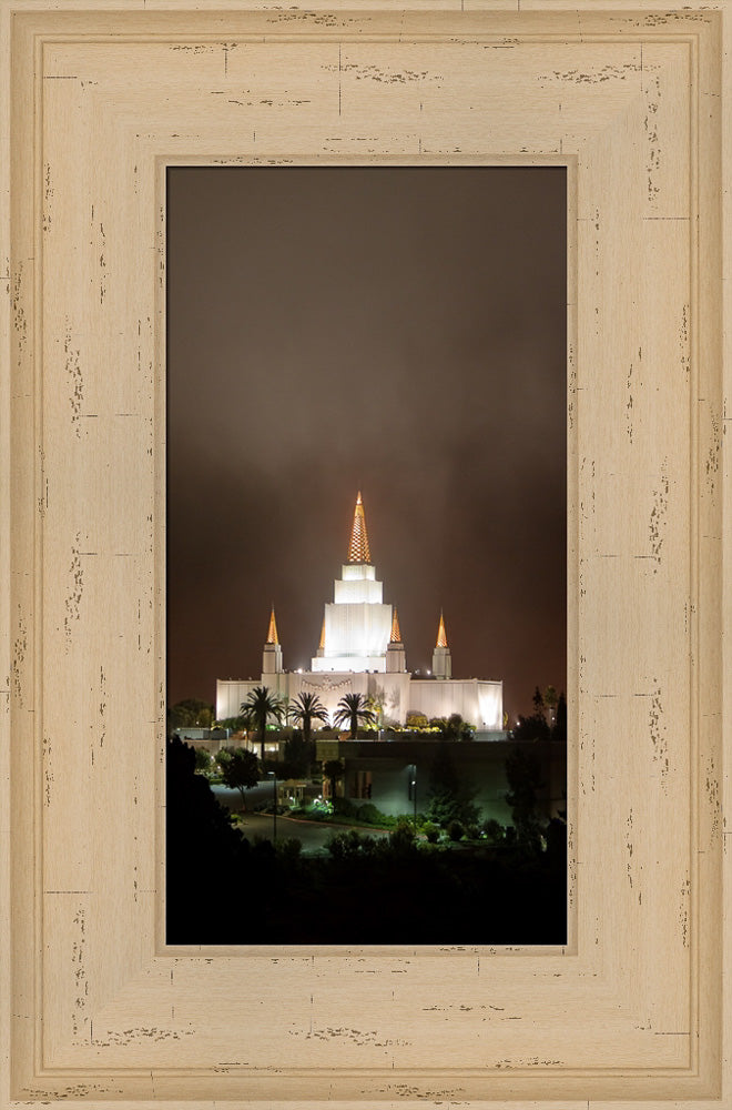 Oakland Temple - Night Fog by Robert A Boyd