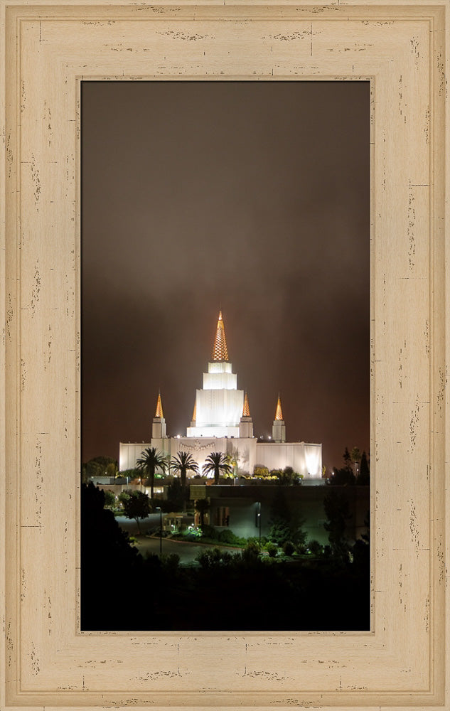 Oakland Temple - Night Fog by Robert A Boyd