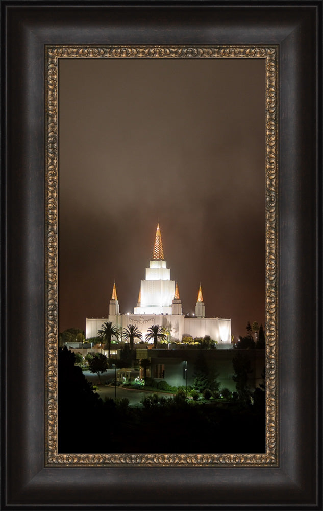 Oakland Temple - Night Fog by Robert A Boyd