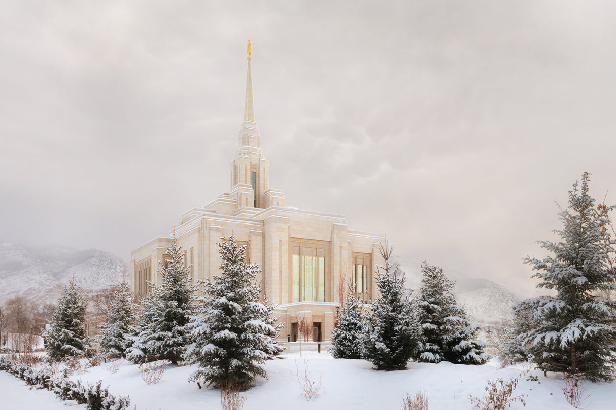 Ogden Temple - Winter Clouds by Robert A Boyd