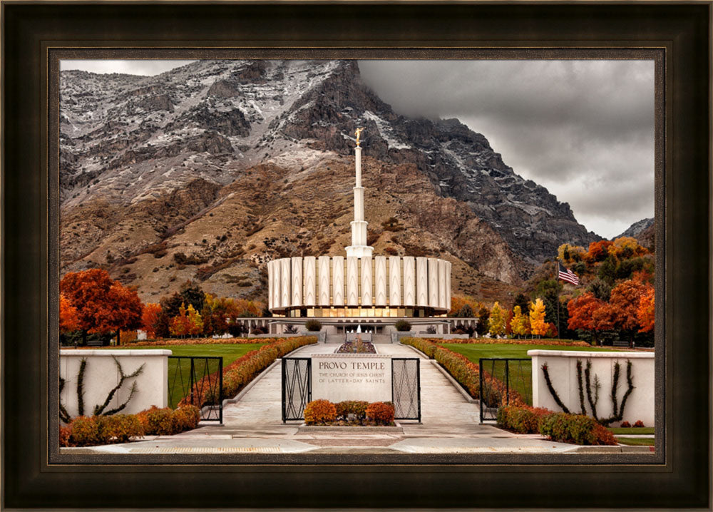 Provo Temple - Fall Gates by Robert A Boyd