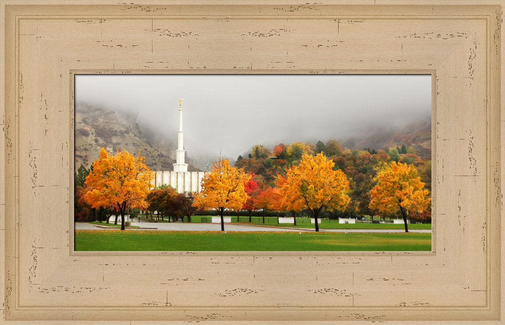 Provo Temple - Autumn Trees by Robert A Boyd