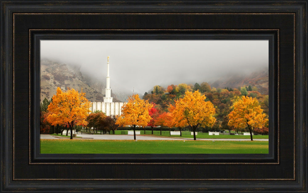 Provo Temple - Autumn Trees by Robert A Boyd